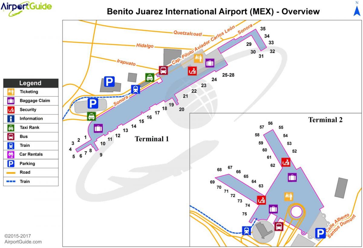 Mexiko-Stadt-terminal 1 Karte