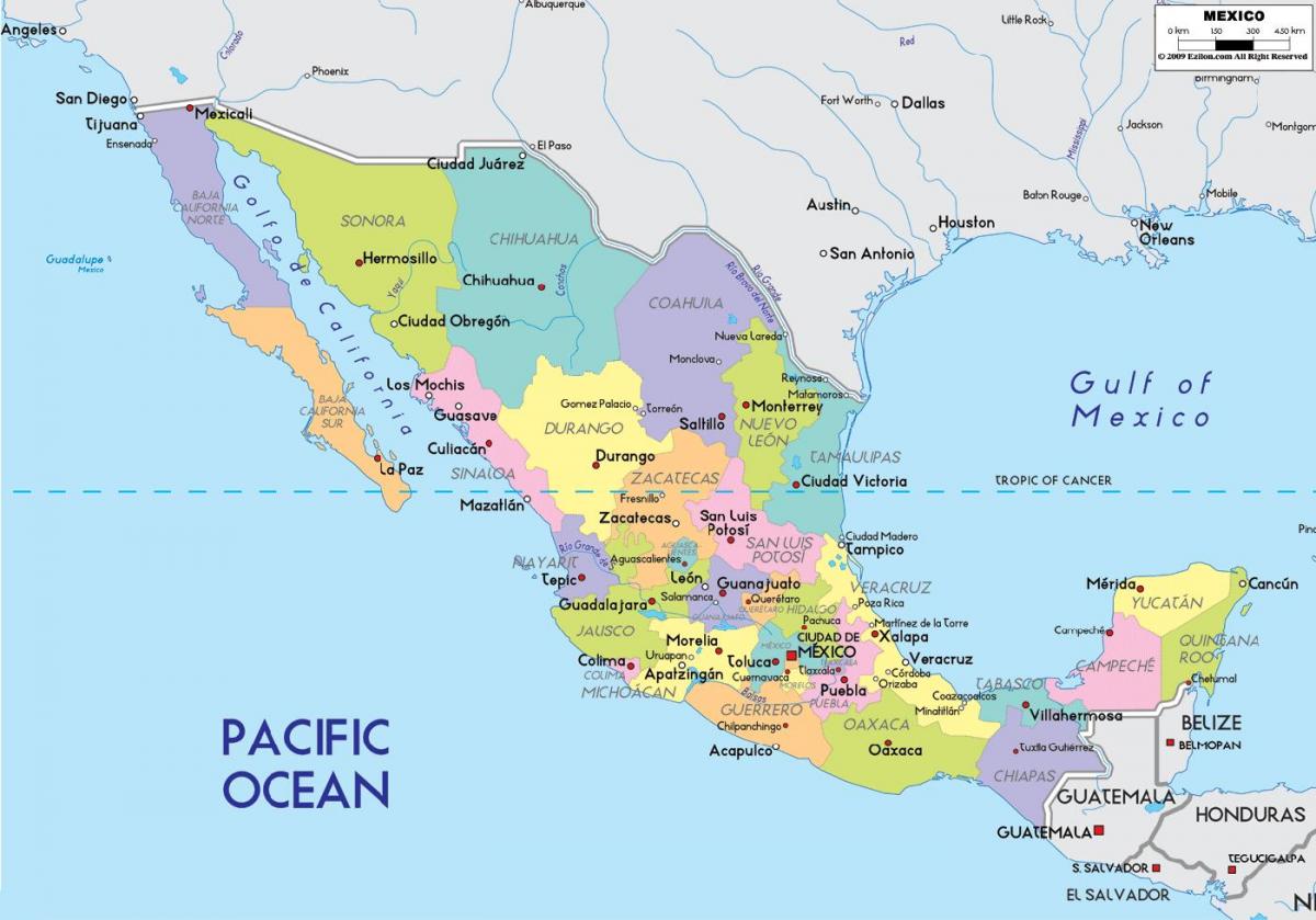 Karte von Mexiko-Stadt Zustand