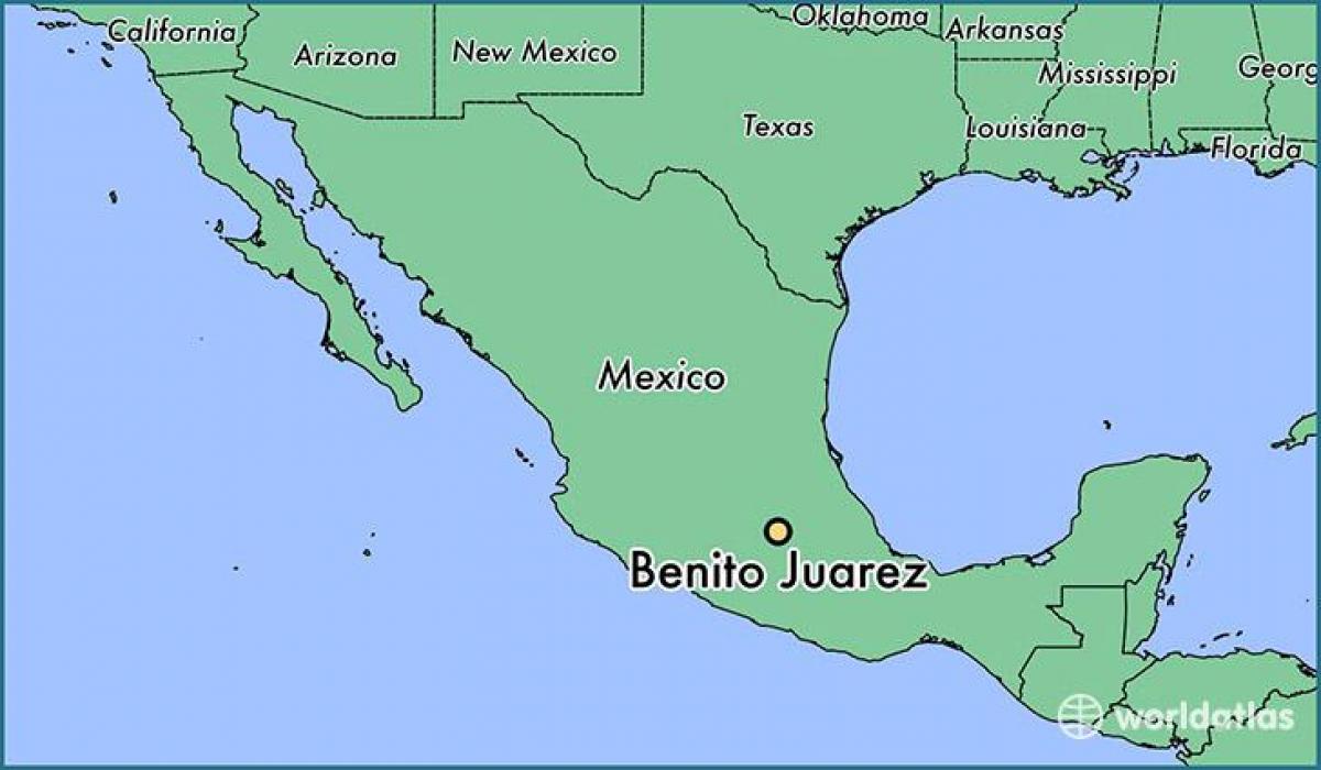 benito juarez, Mexiko-map
