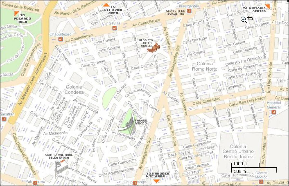 Karte von condesa Mexiko-Stadt