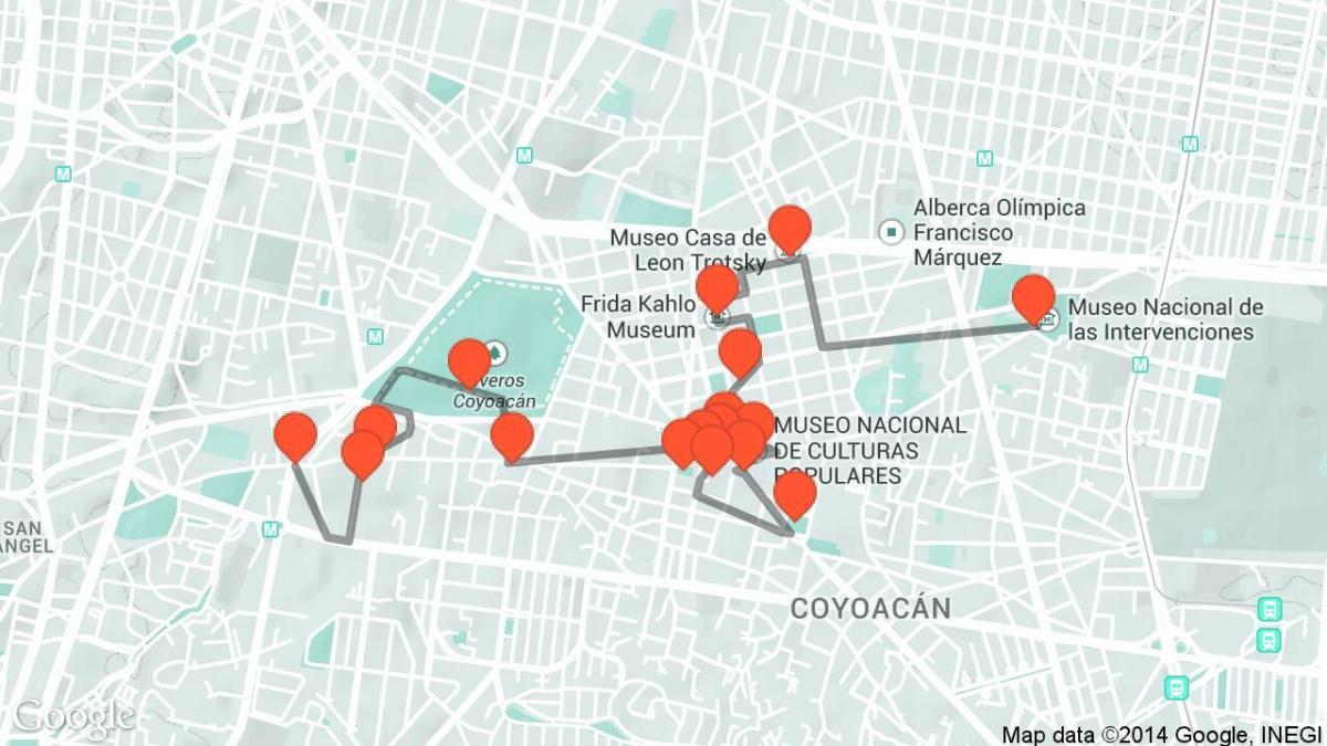 Karte von Mexiko-City walking tour