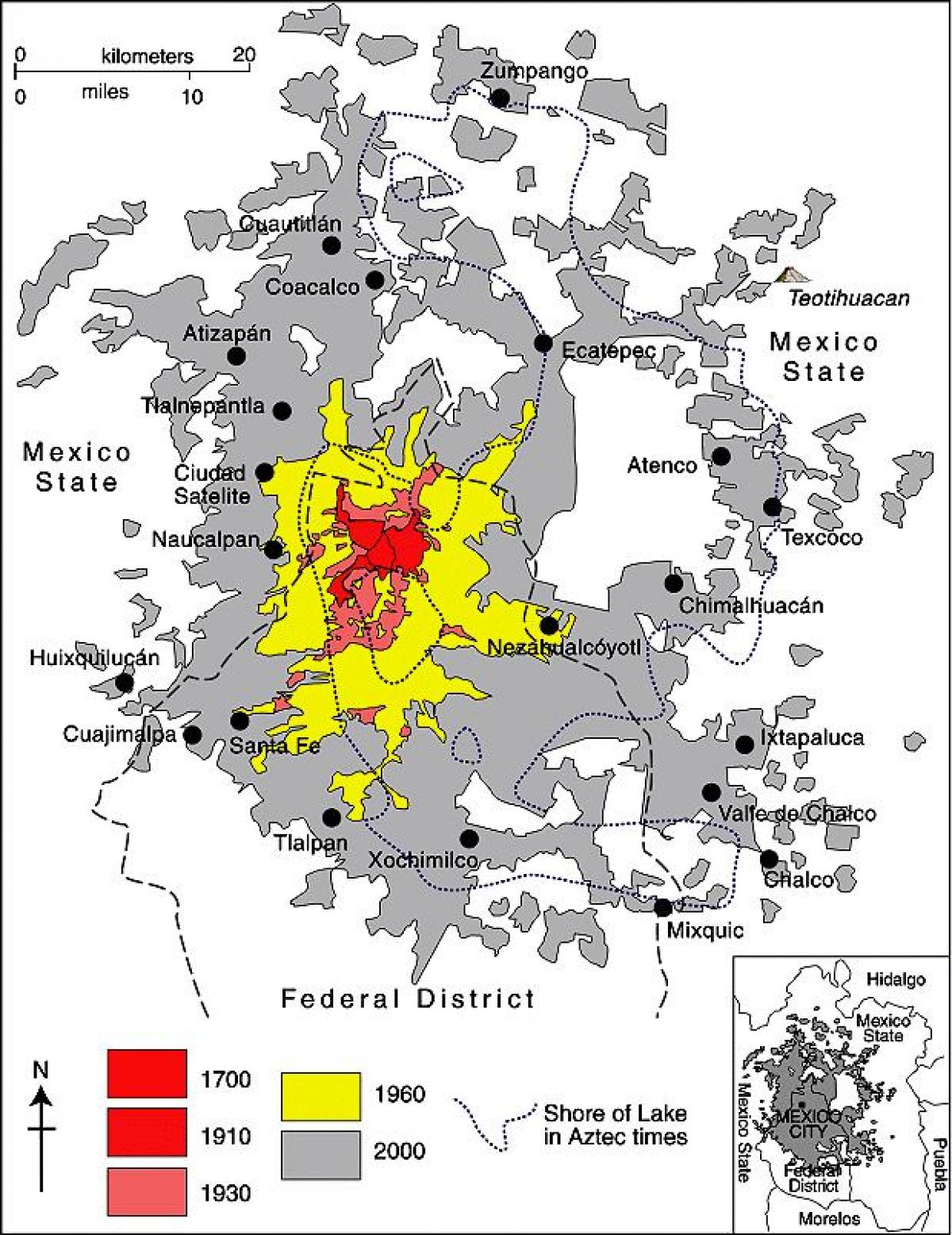Karte von Mexiko-Stadt Bezirk