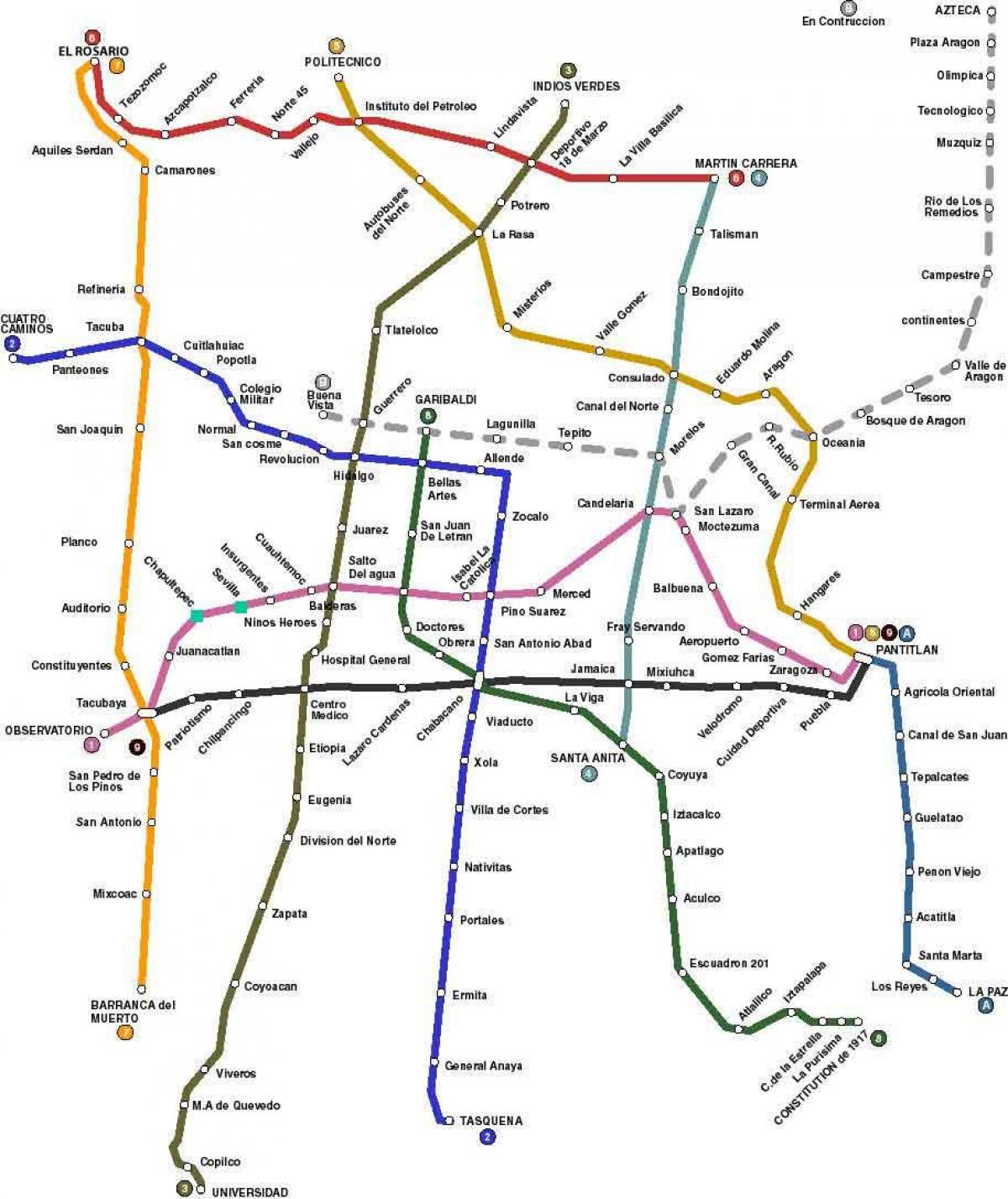 Karte von Mexico City bus 