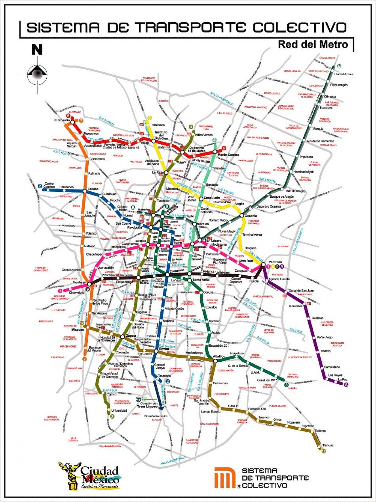 Karte von Mexico City transit