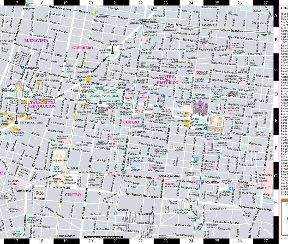 Karte von streetwise Mexiko-Stadt