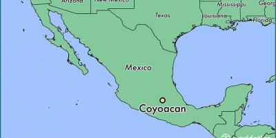 Coyoacan Mexico City-Karte