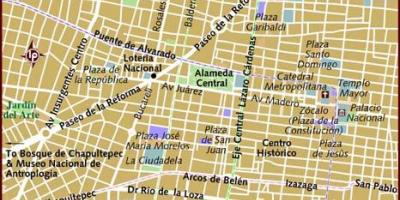 Centro historico Mexiko-Stadt Karte anzeigen