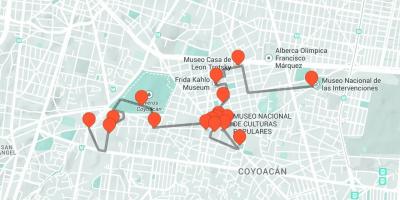Karte von Mexiko-City walking tour