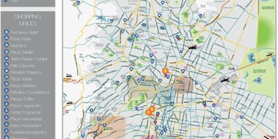 Karte von Mexiko-Stadt Sehenswürdigkeiten