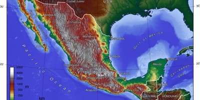 Mexiko-Stadt-topographische Karte