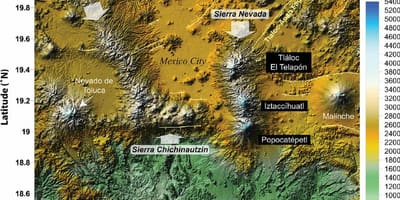 Karte von Mexiko-Stadt Höhe